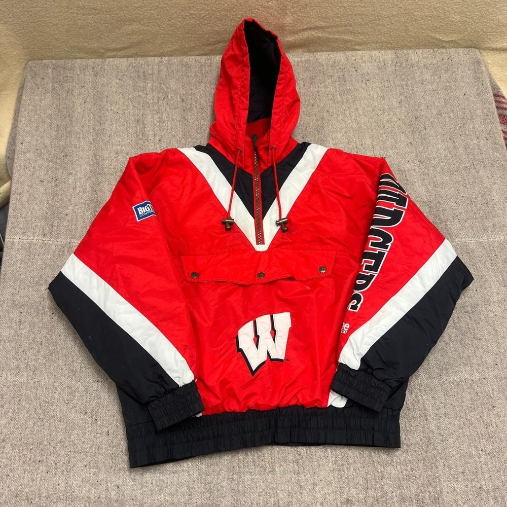 Vintage Wisconsin Badgers Jacket Mens Large Red 1990s Lee Sport NCAA